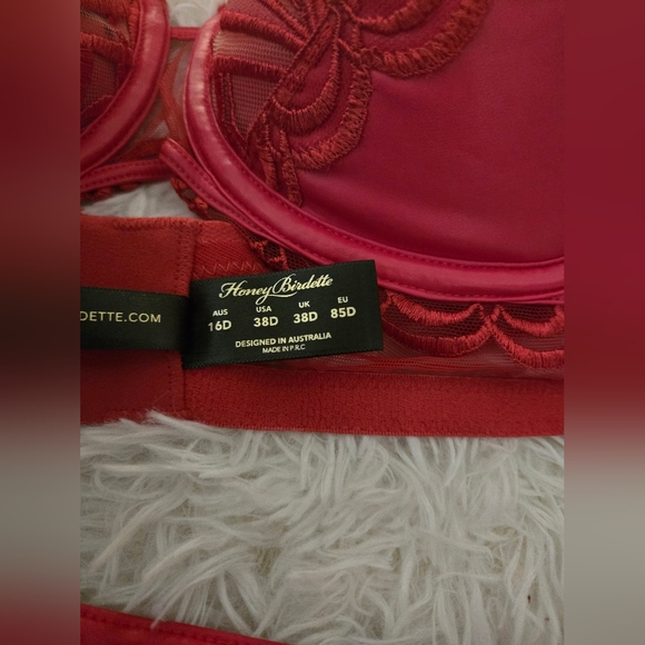 Honey Birdette Red Heart Set 38D - Picture 6 of 11